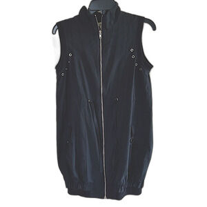 Ya Los Angeles Black Vest Womens Small 4 6 Workout Athletic Yoga Zip Pockets